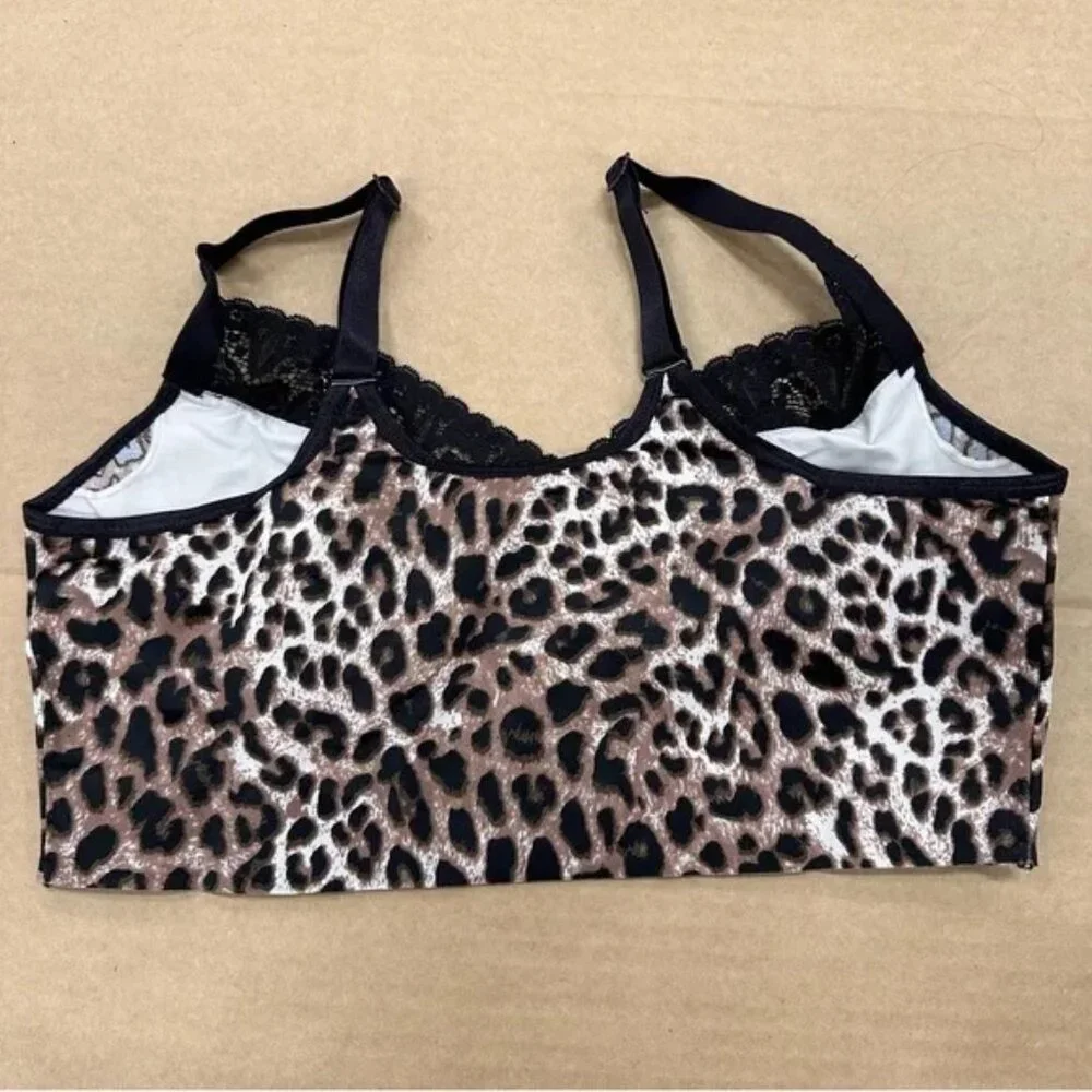 New Ruby Ribbon Leopard Heritage Lace Demiette Bra - Picture 2 of 2